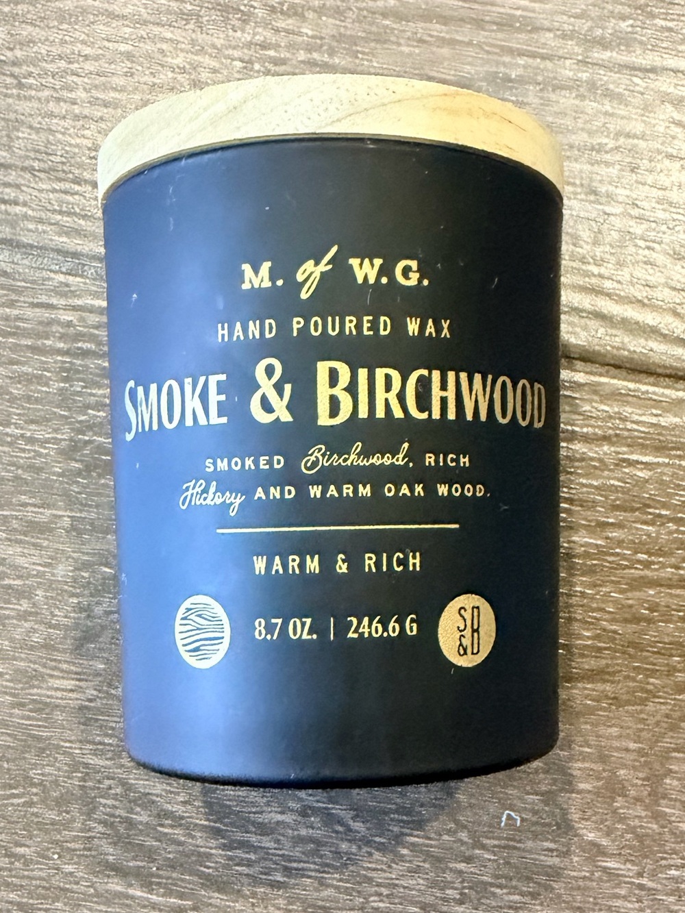 Smoke & Birchwood Scented Candle - Black